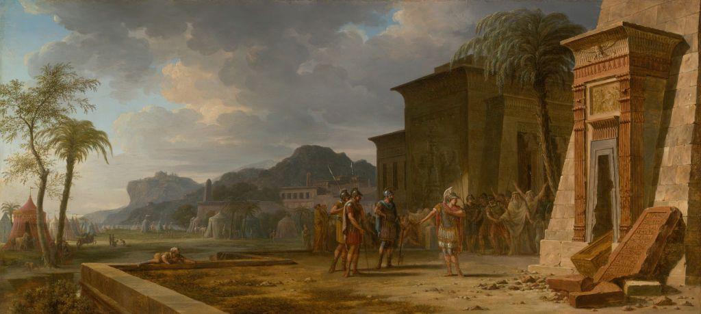 Alejandro, quien derrocó al Imperio Persa, llega a la tumba de su fundador, Ciro el Grande (590/580–c. 529 a. C.), solo para descubrir que ha sido profanada.