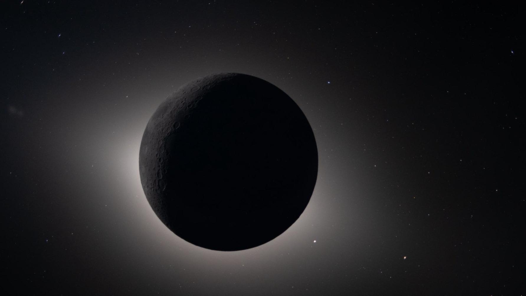 月亮正在遮蔽太陽