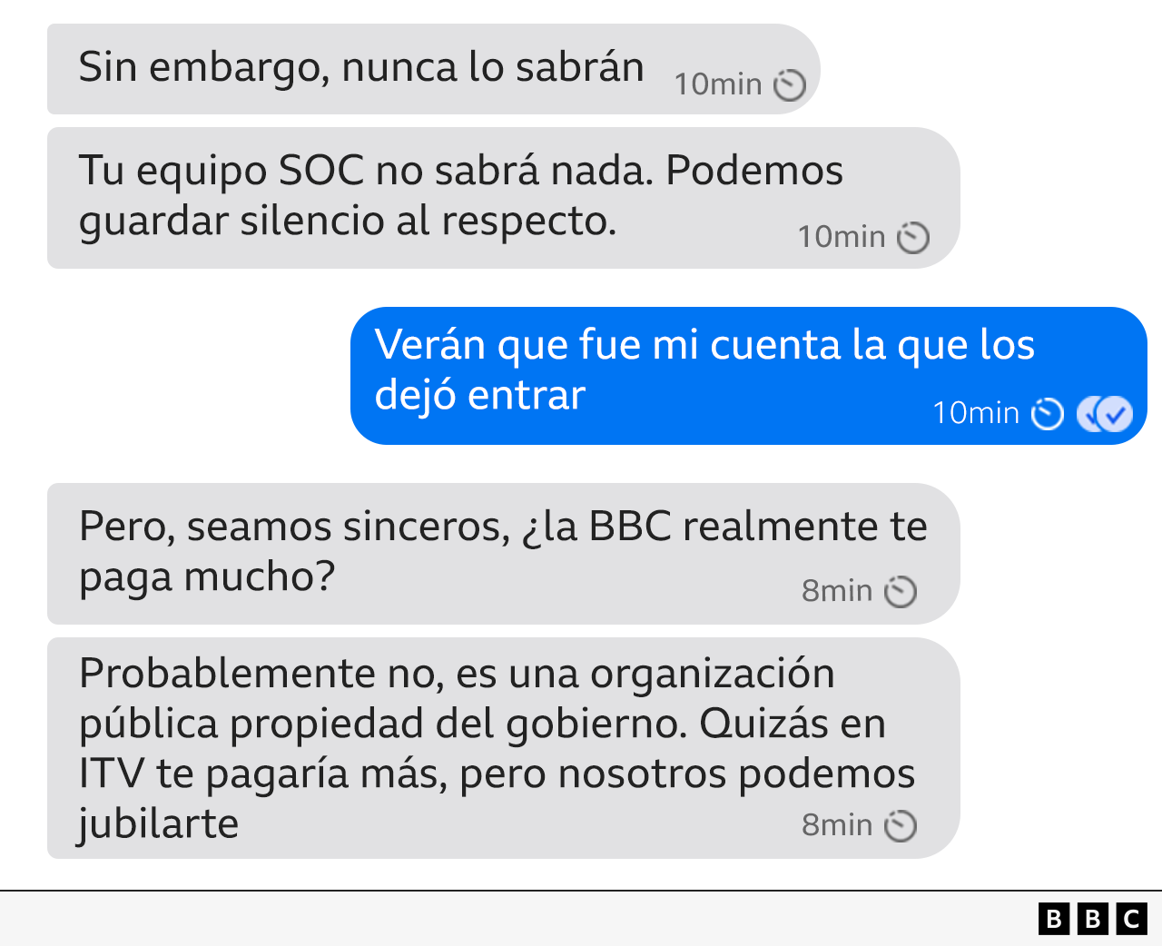 Captura de pantalla de la conversación con el delincuente en la aplicación Signal.