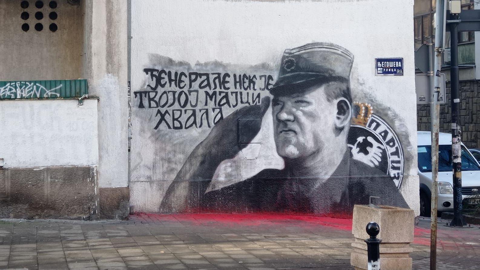 Grafit sa likom ratnog zločinca Ratka Mladića