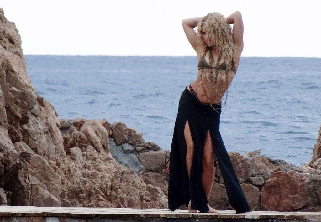Shakira durante un rodaje en Barcelona el 8 de octubre de 2015.