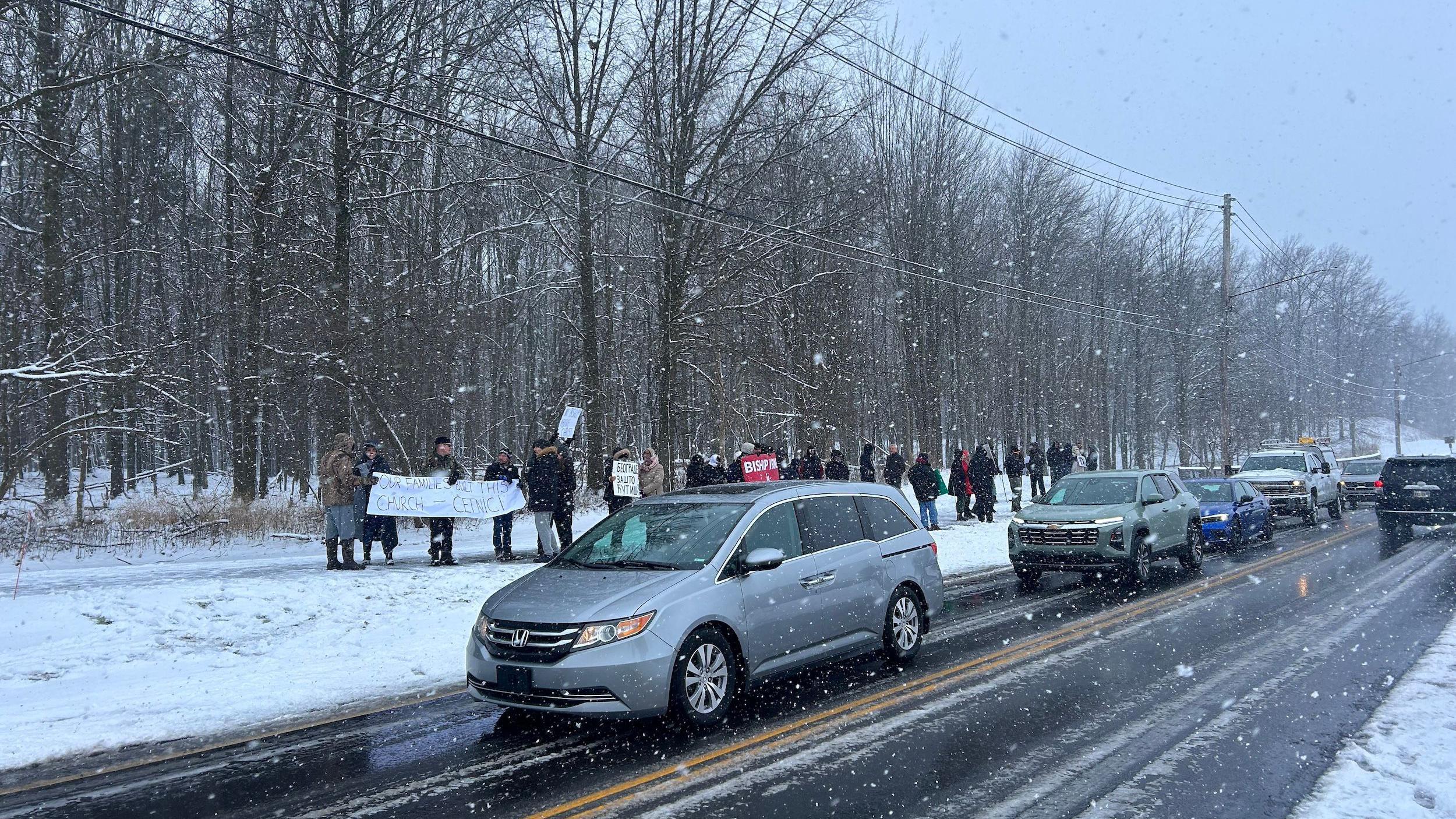Protest dela vernika Sabornog hrama Svetog Save u Klivlendu