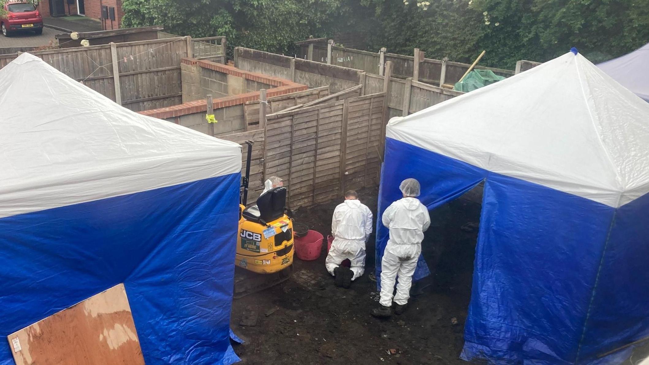 A crime scene in place in Princes Street where two tents have been erected