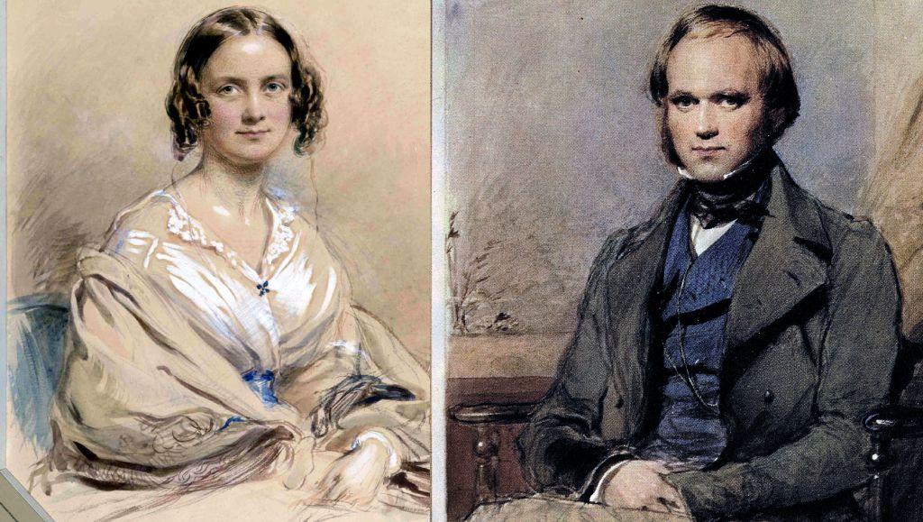 Retratos de Emma y Charles Darwin