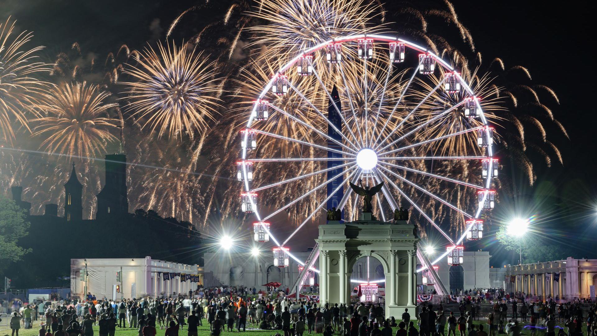 US marks its 250th birthday with fireworks, flyovers and extreme weather