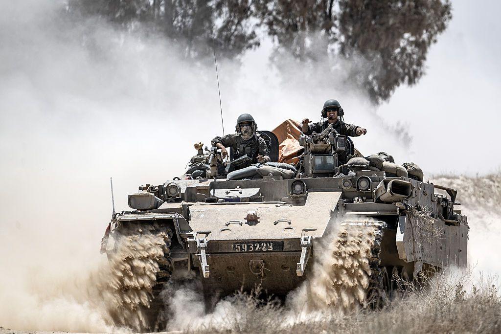 Un tanque israelí en Gaza.