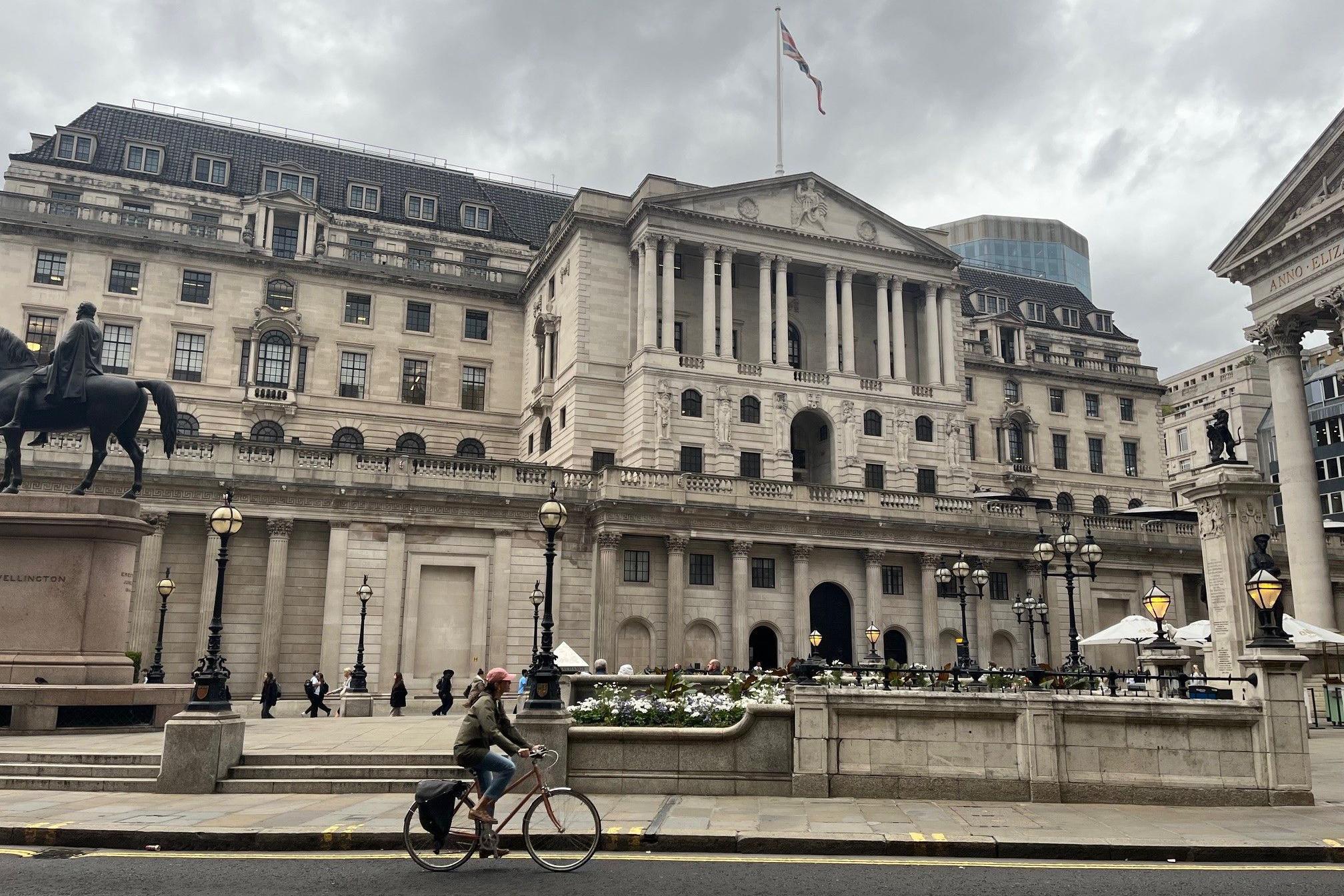Fachada del edificio del Banco de Inglaterra
