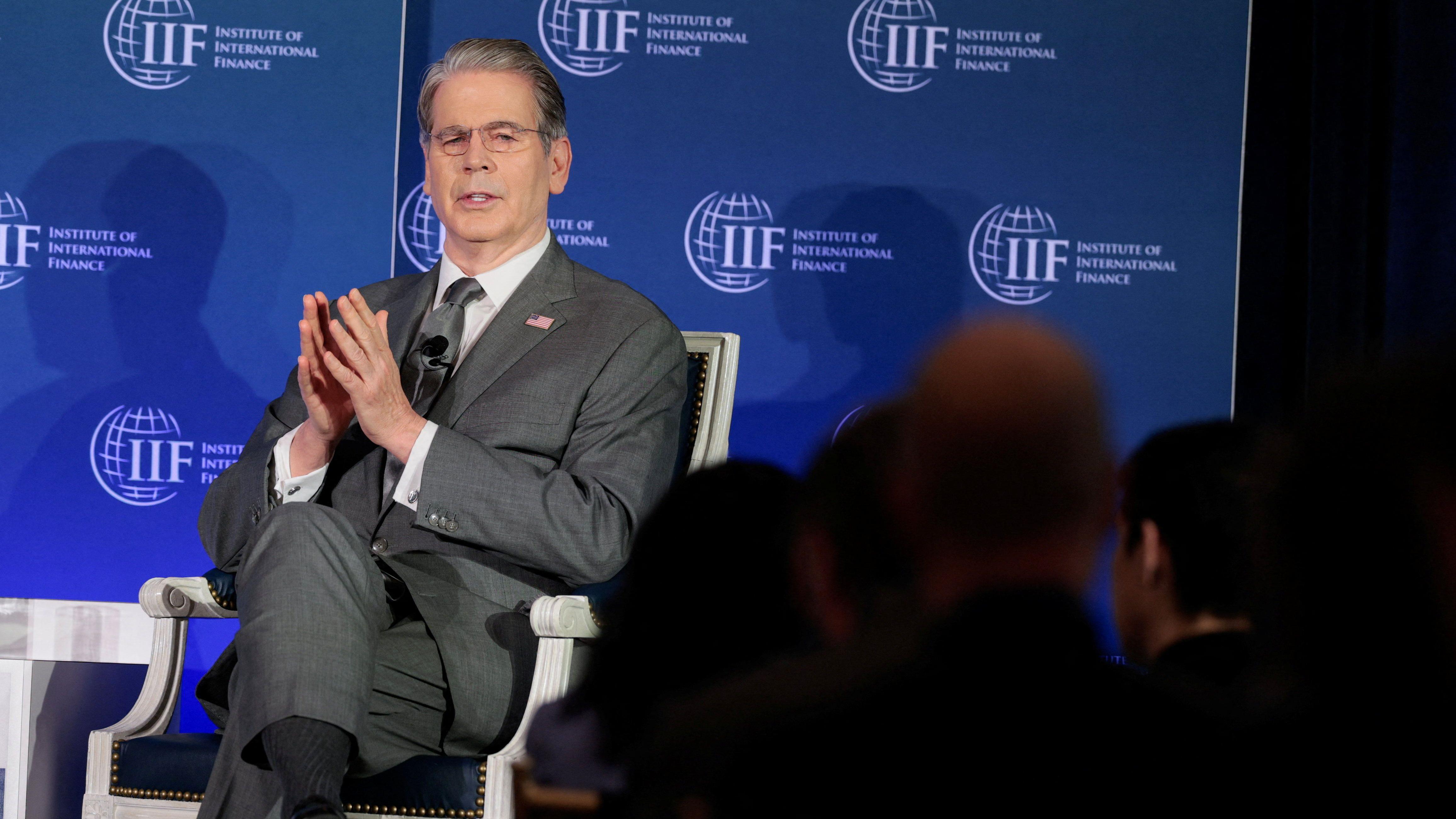 貝森特在華盛頓出席國際金融協會活動時發言（14/4/2026）