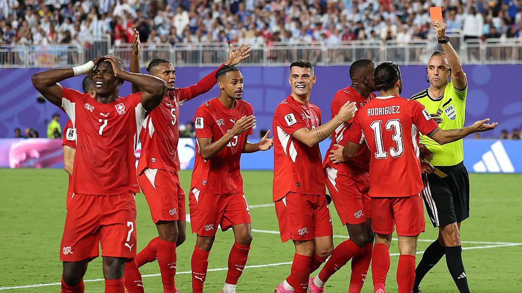 Embolo sent off moments after Switzerland level against Argentina