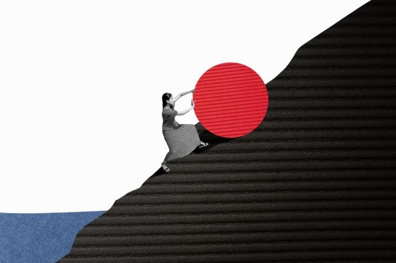 Žena i planina, ilustracija