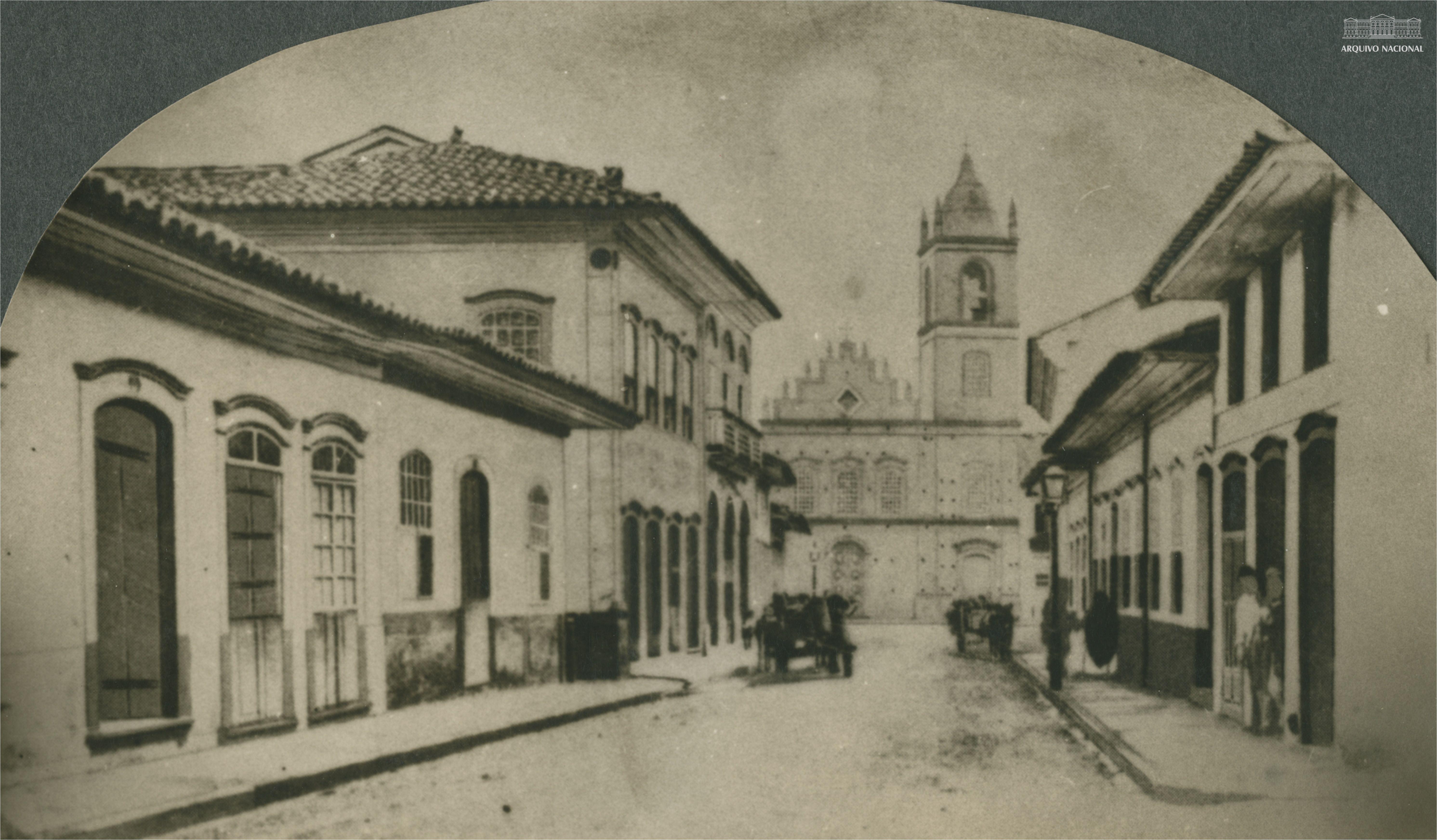 Rua do Rosário, atual Rua 15 de Novembro, em 1880 