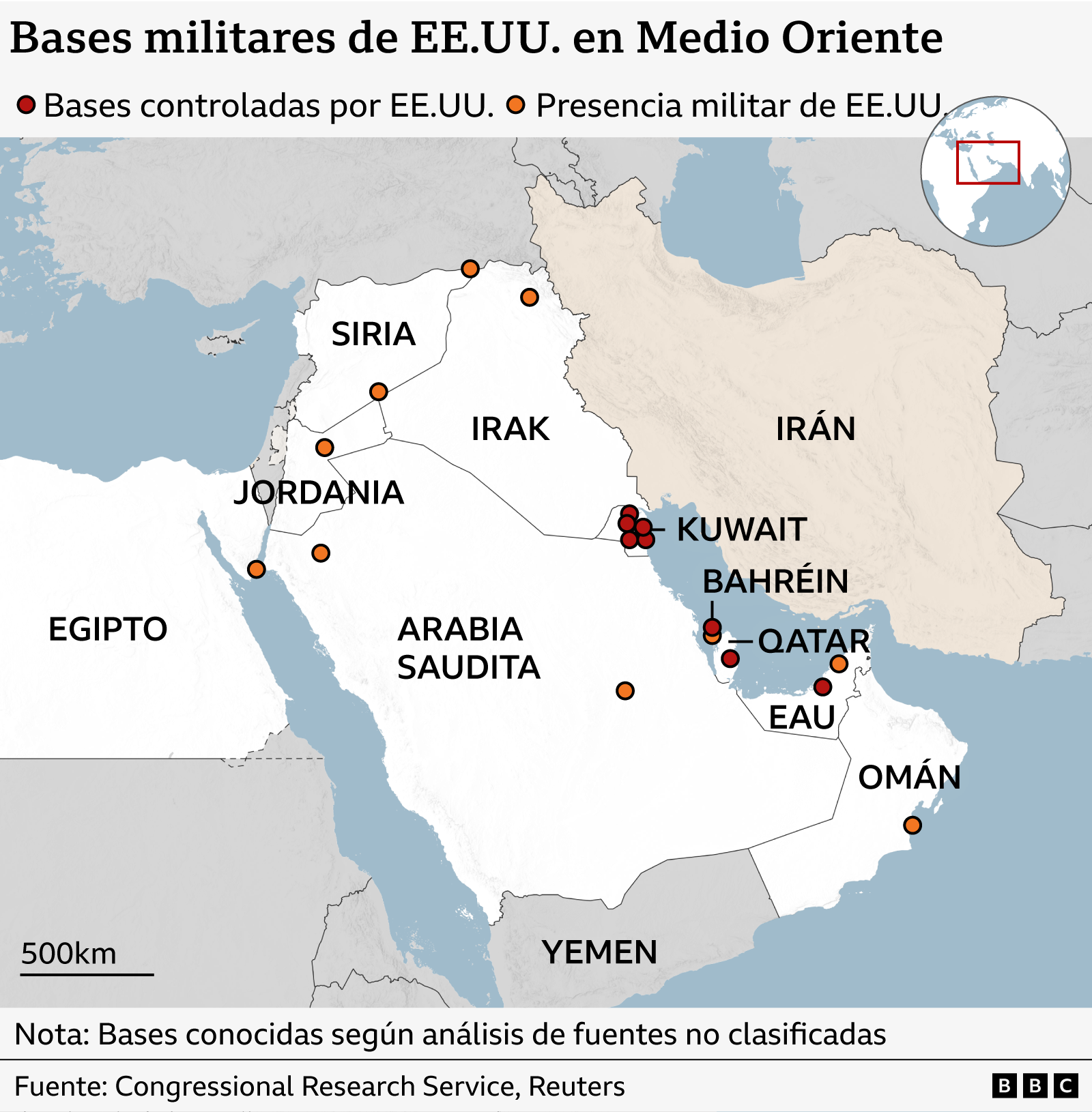 Bases militares de EE.UU. en Medio Oriente