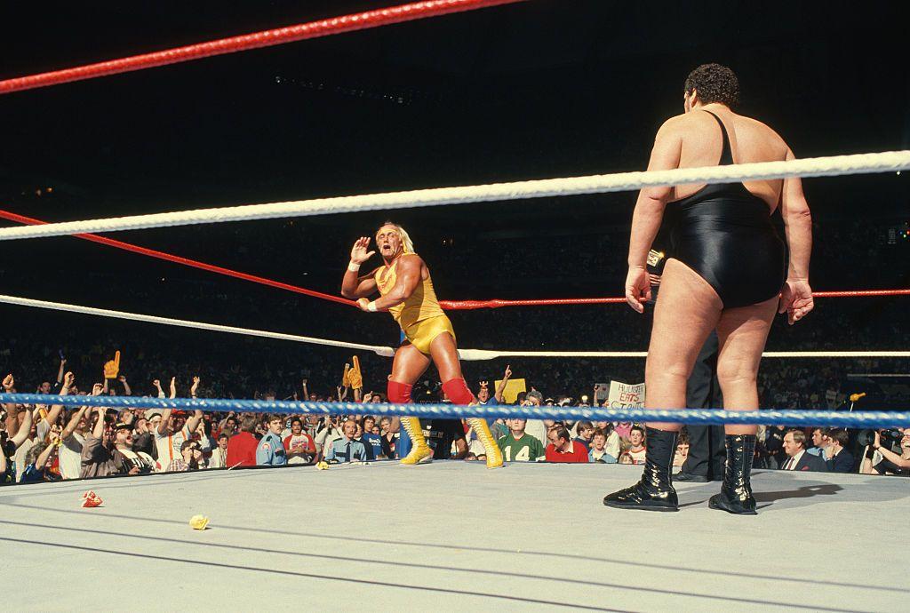 Hulk Hogan y André The Giant en Madison Square Garden de Nueva York en 1987.