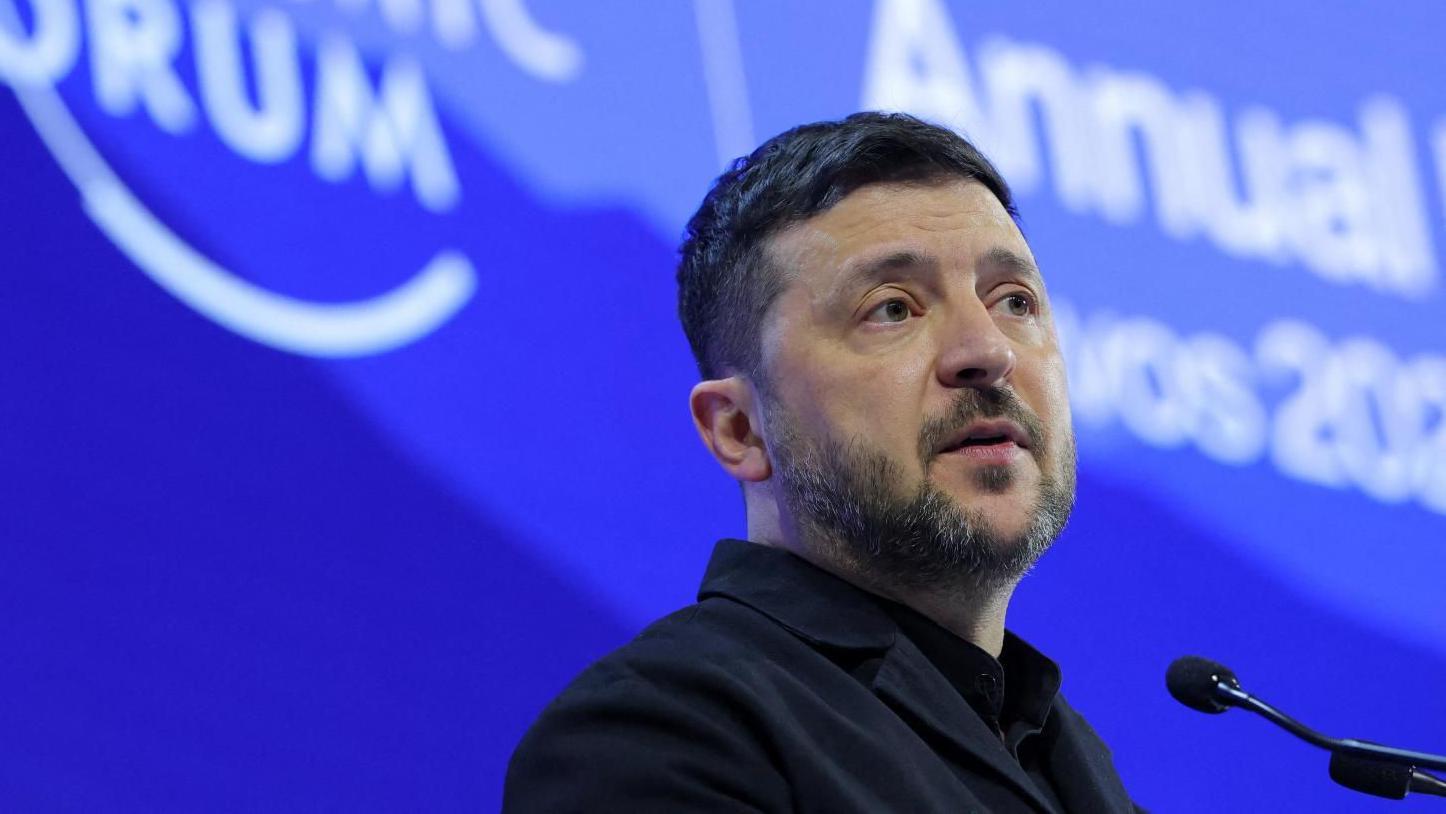Zelensky addressing world leaders at Davos after hour-long Trump meeting