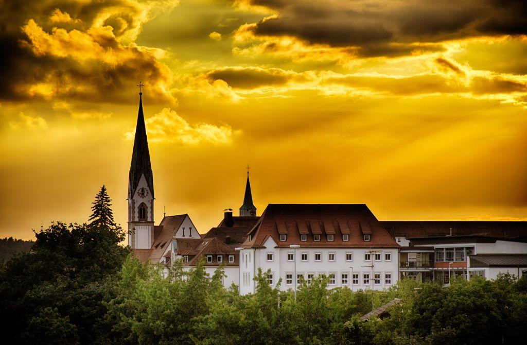 Panorámica de Herzogenaurach al atardecer