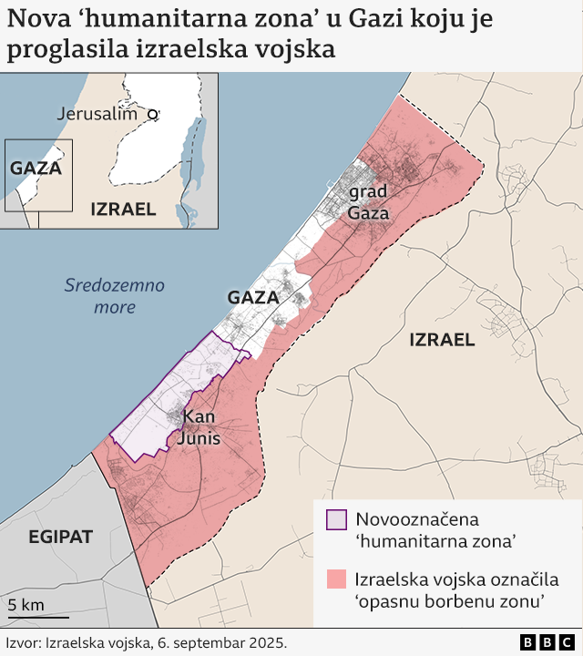 mapa gaze i humanitarnih zona