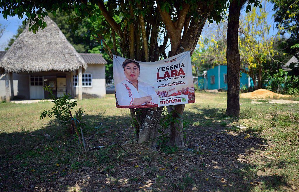 Un afiche de la asesinada candidata a alcaldes Yesenia Lara