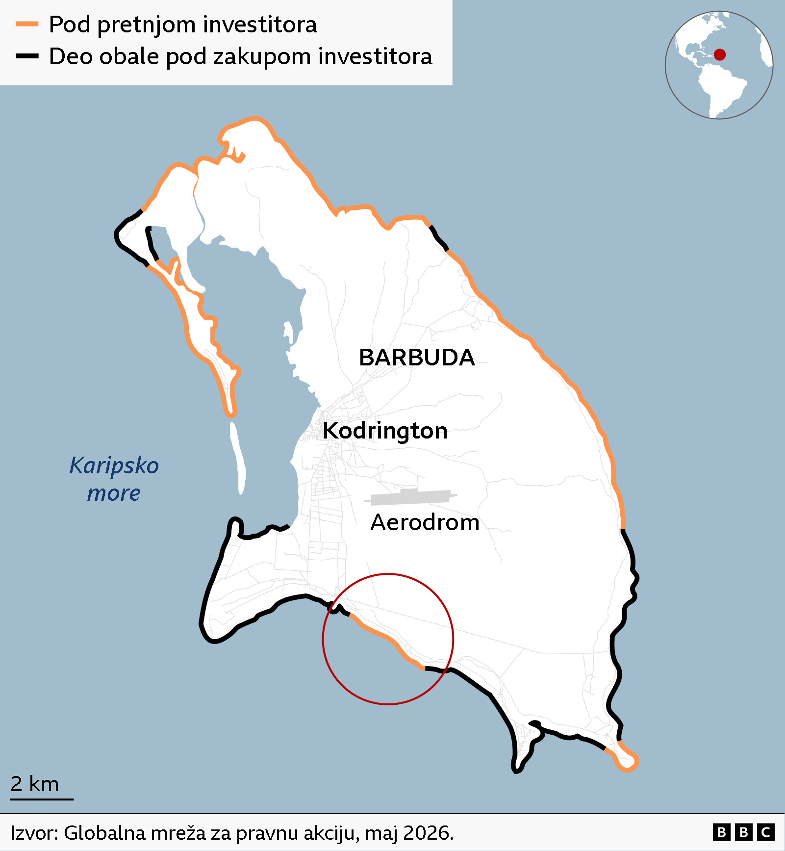 Mapa Barbuda i gde se već razvijaju novi projekti
