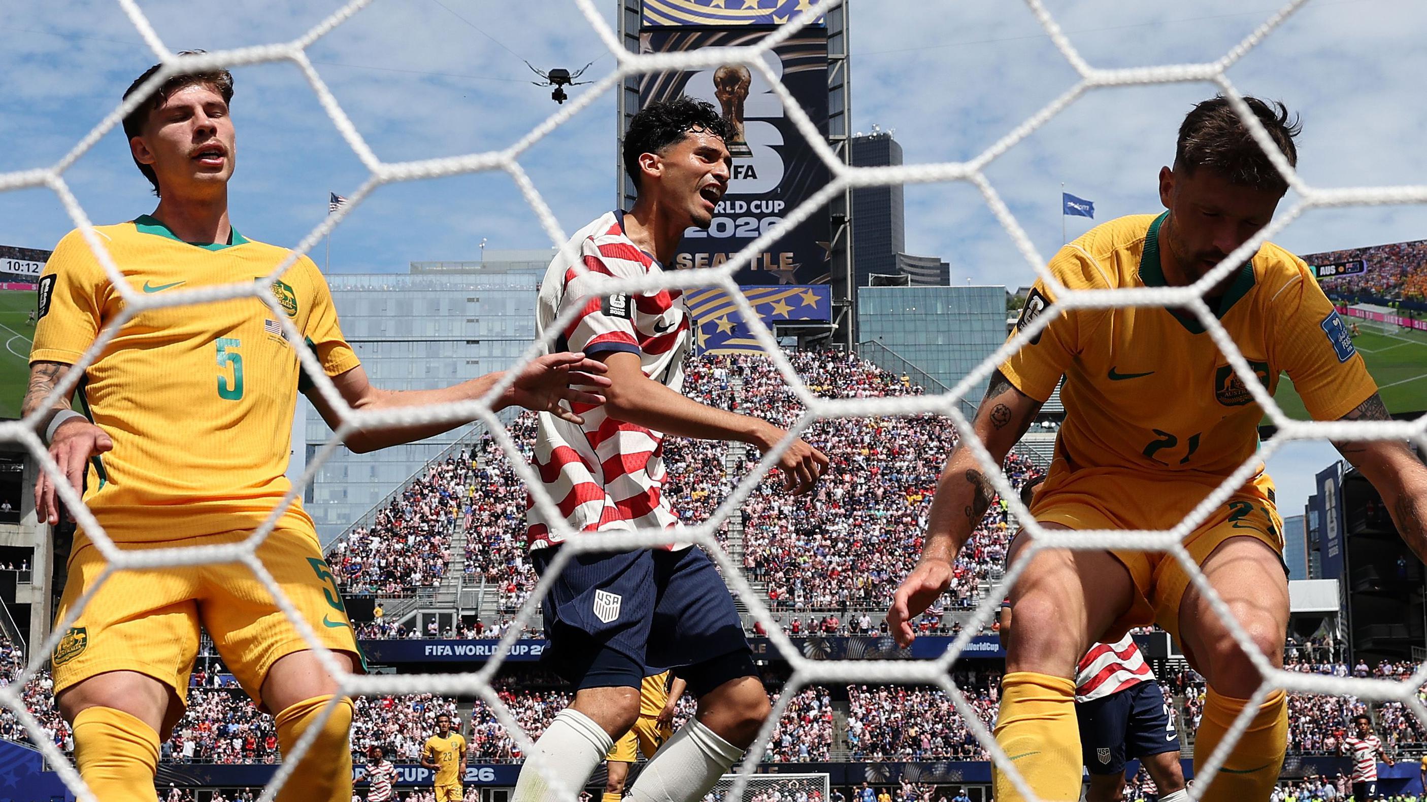 Watch as World Cup co-hosts USA lead Australia through own goal