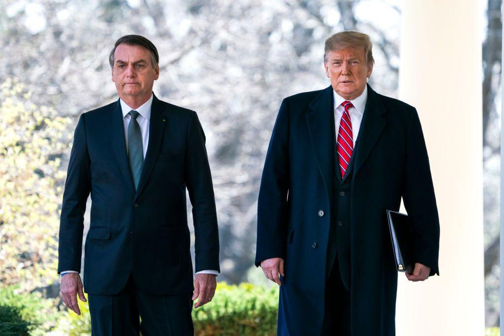 Trump e Bolsonaro em encontro em 2019, quando os dois eram presidentes