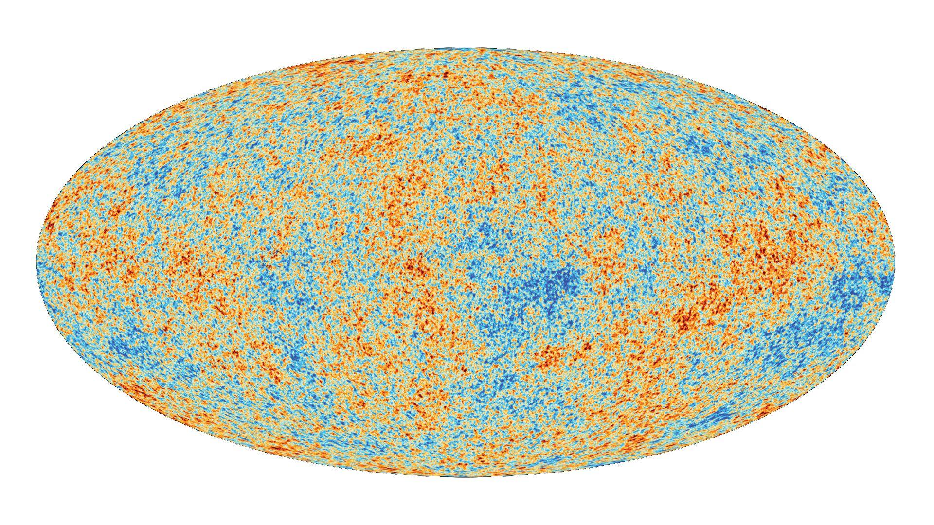 Ovalni oblik ispunjen crvenim, plavim i žutim tačkama