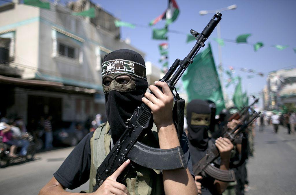 Milisi Hamas di Kota Khan Yunis, Jalur Gaza, pada September 2015.