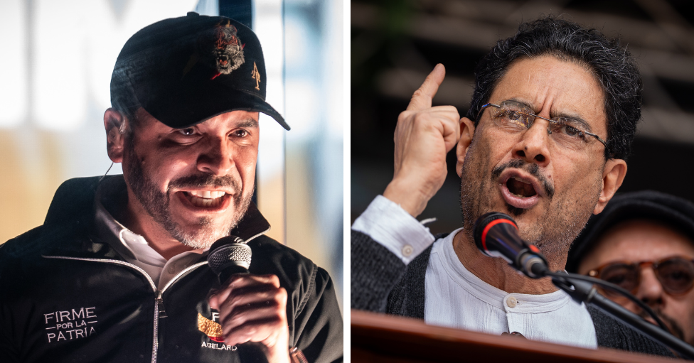 Composición con Abelardo de la Espriella e Iván Cepeda durante discursos en campaña.