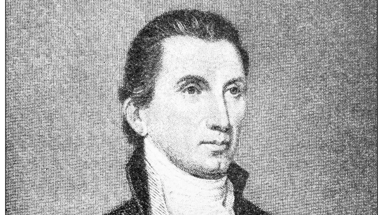 Desenho de James Monroe de perfil