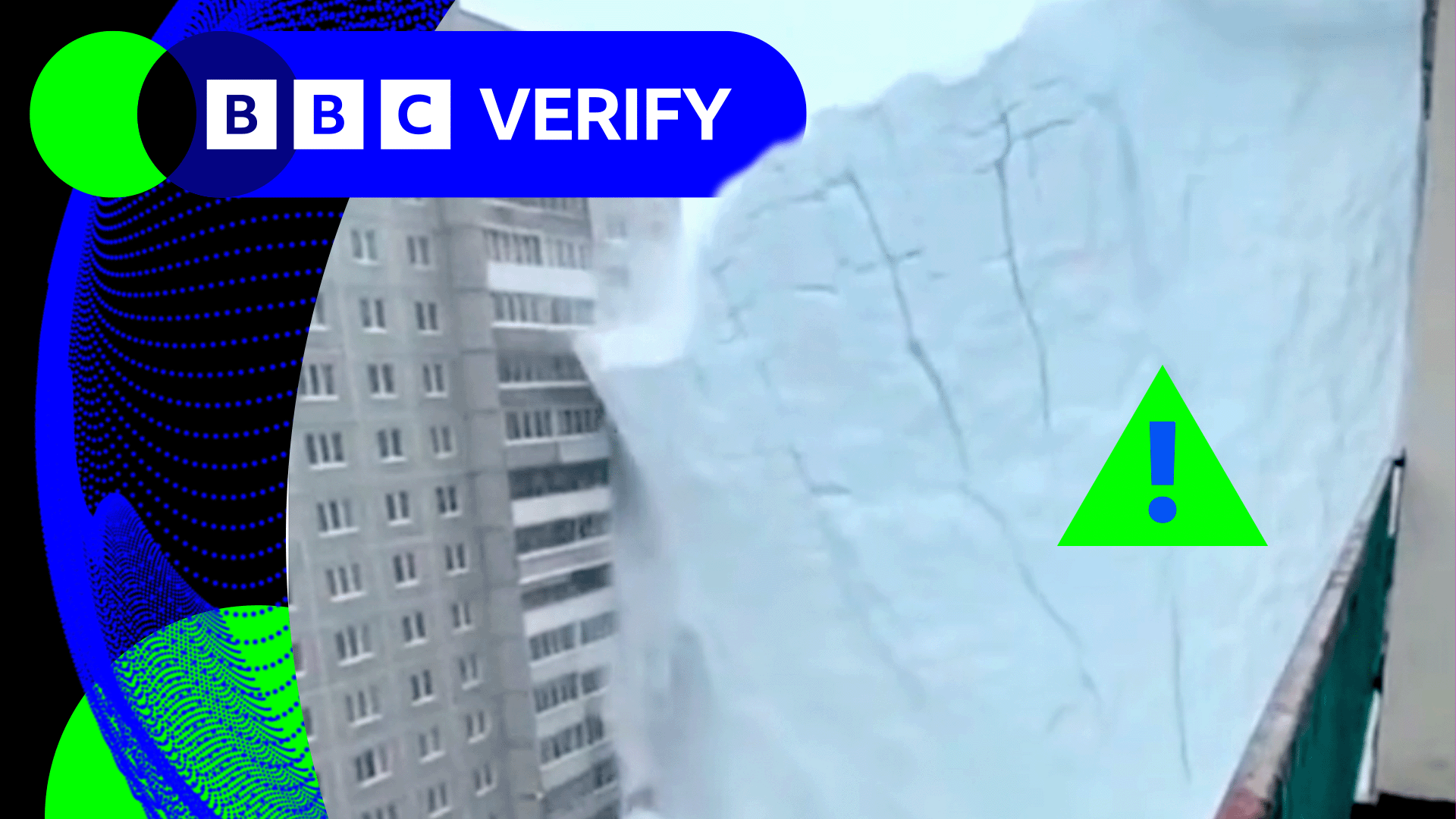 AI video claims to show huge snow drift between Russian tower blocks 