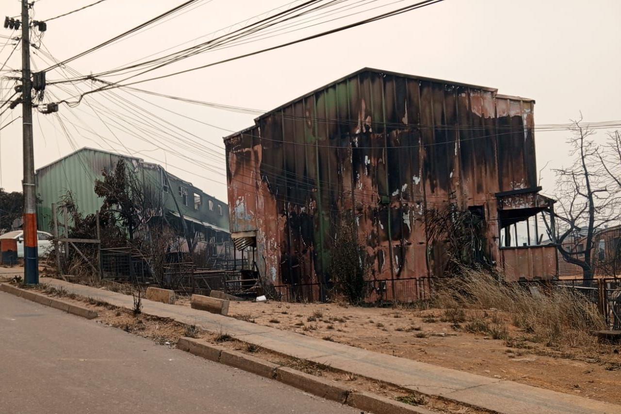 Casas quemadas en la zona de Lirquén, Penco. 