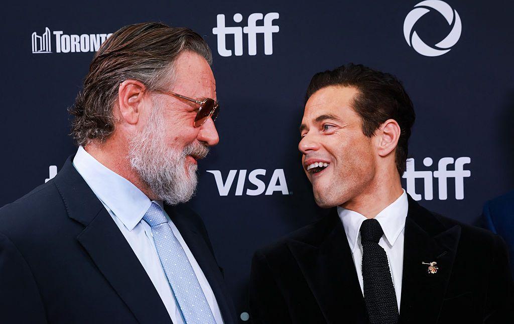 Los actores Russell Crowe y Rami Malek en el estreno de "Núremberg" en Canadá, en septiembre de 2025.