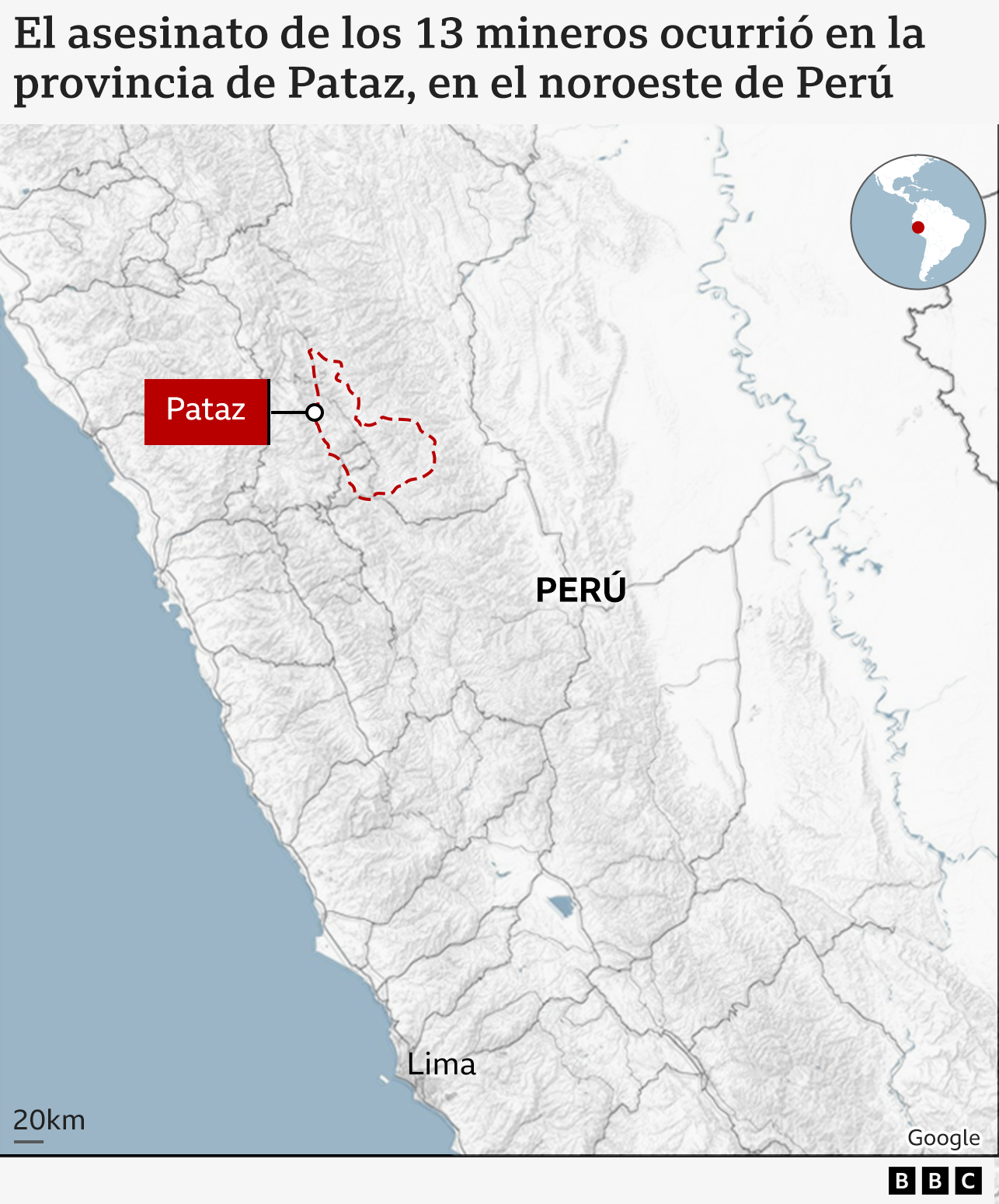 Mapa de la provincia de Pataz en Perú