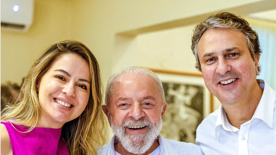 Lula entre Onélia Santana e Camilo Santana