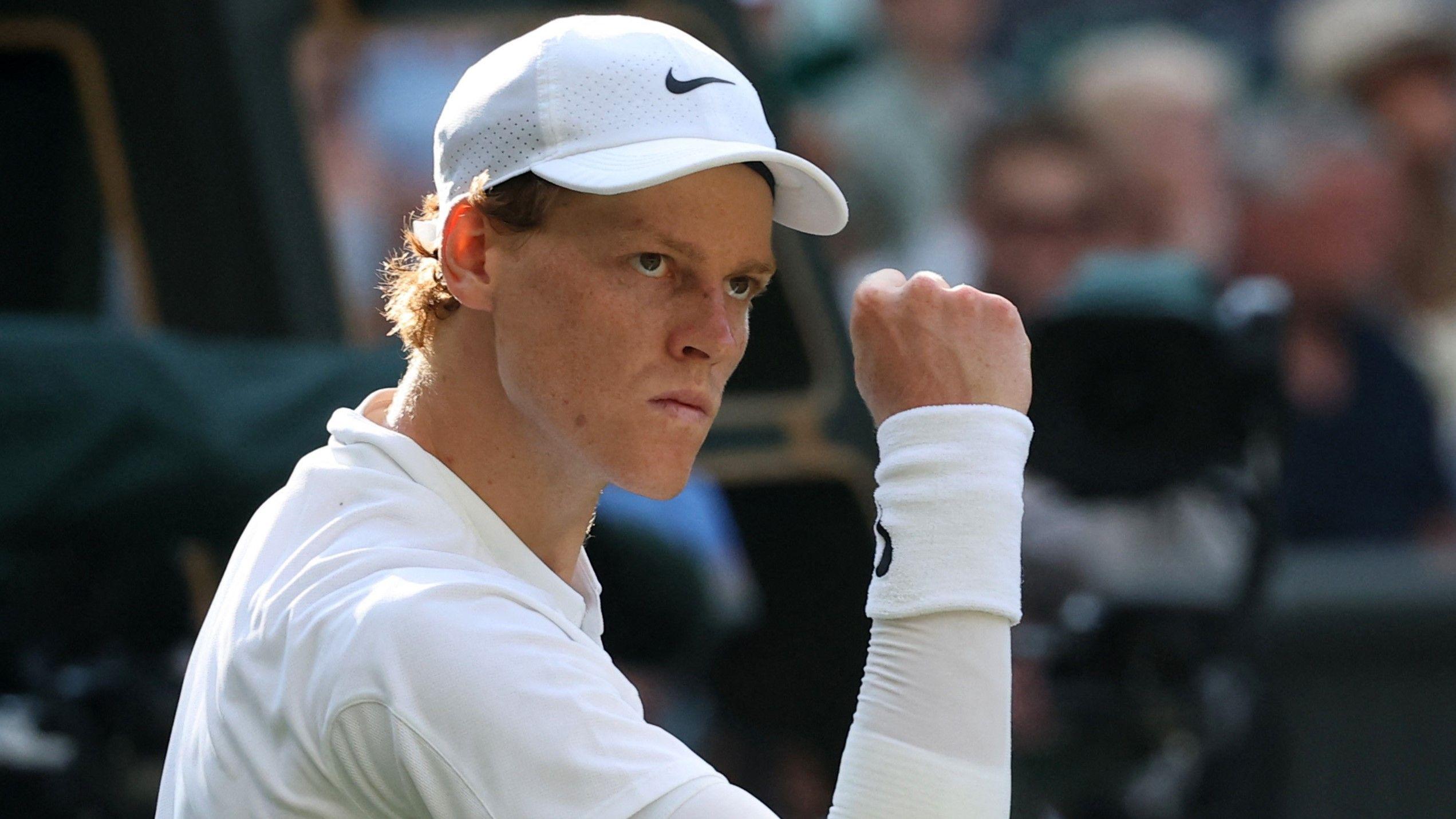Wimbledon final: Sinner saves break back points in fourth set against Alcaraz