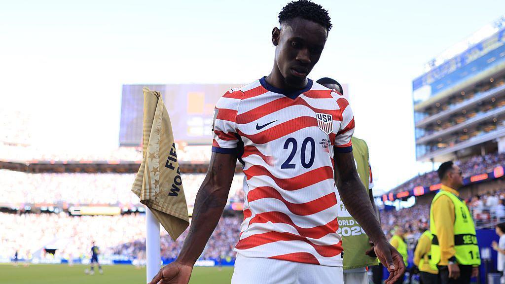 Watch as Balogun sent off after scoring USA opener