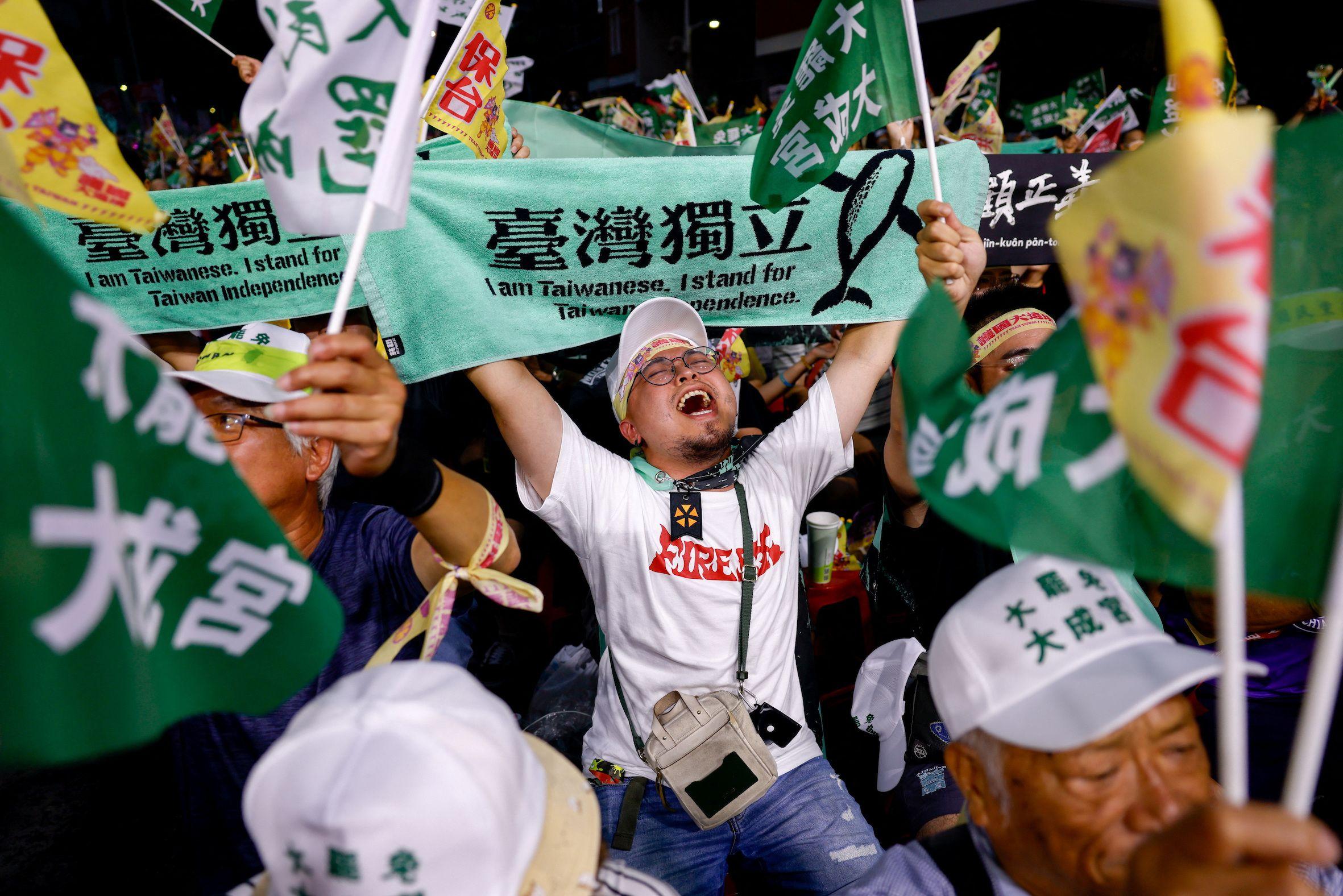 圖為台北市支持大罷免陣營的集會