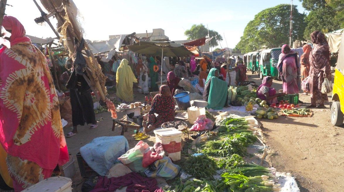 شمال وغرب دارفور تحت الحصار، و"الجميع يواجهون الموت" 9 مرافقونا أخذونا إلى سوق في الجنينة حيث أخبرنا الناس أن الأسعار مرتفعة