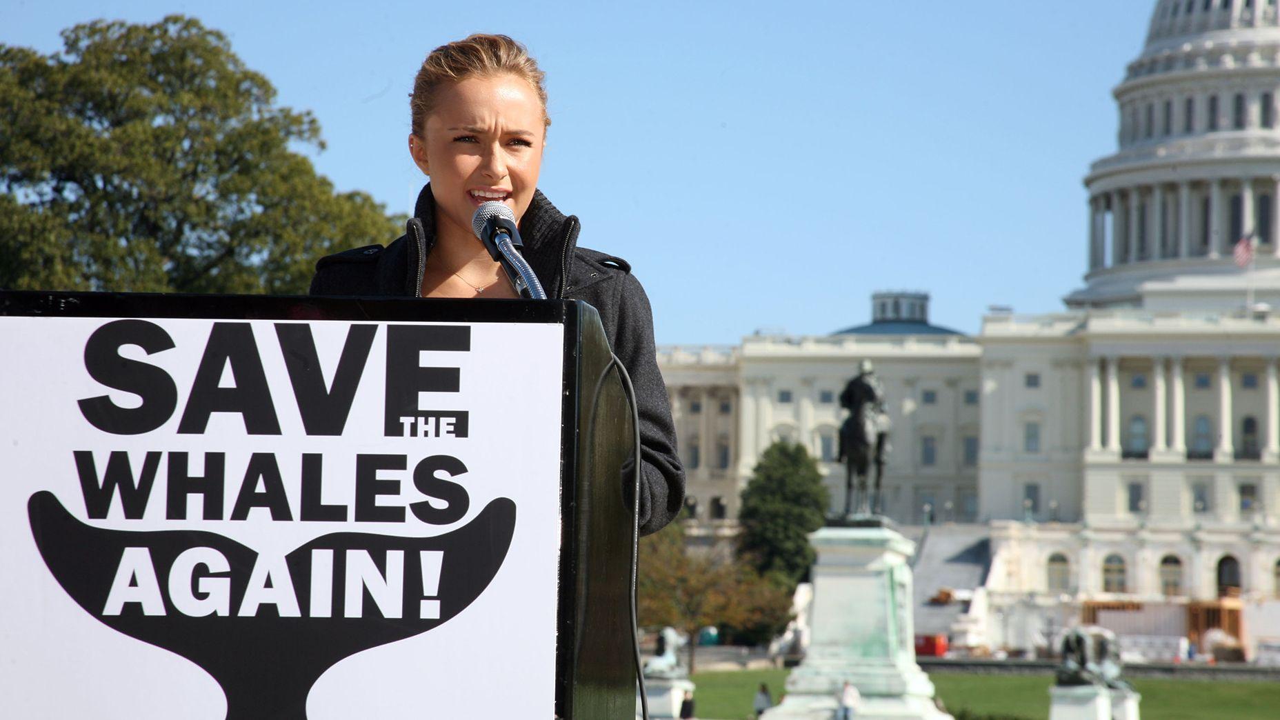 Hayden Panettiere interviene en una rueda de prensa para la campaña 