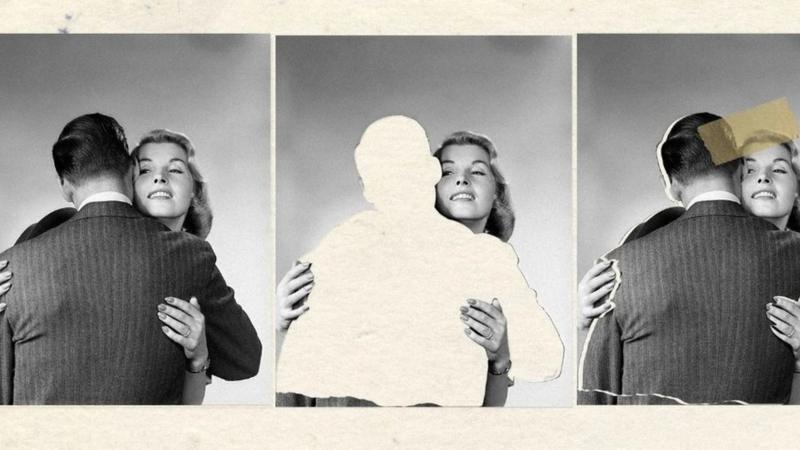 Ilustracija, zagrljaj, muškarac i žena