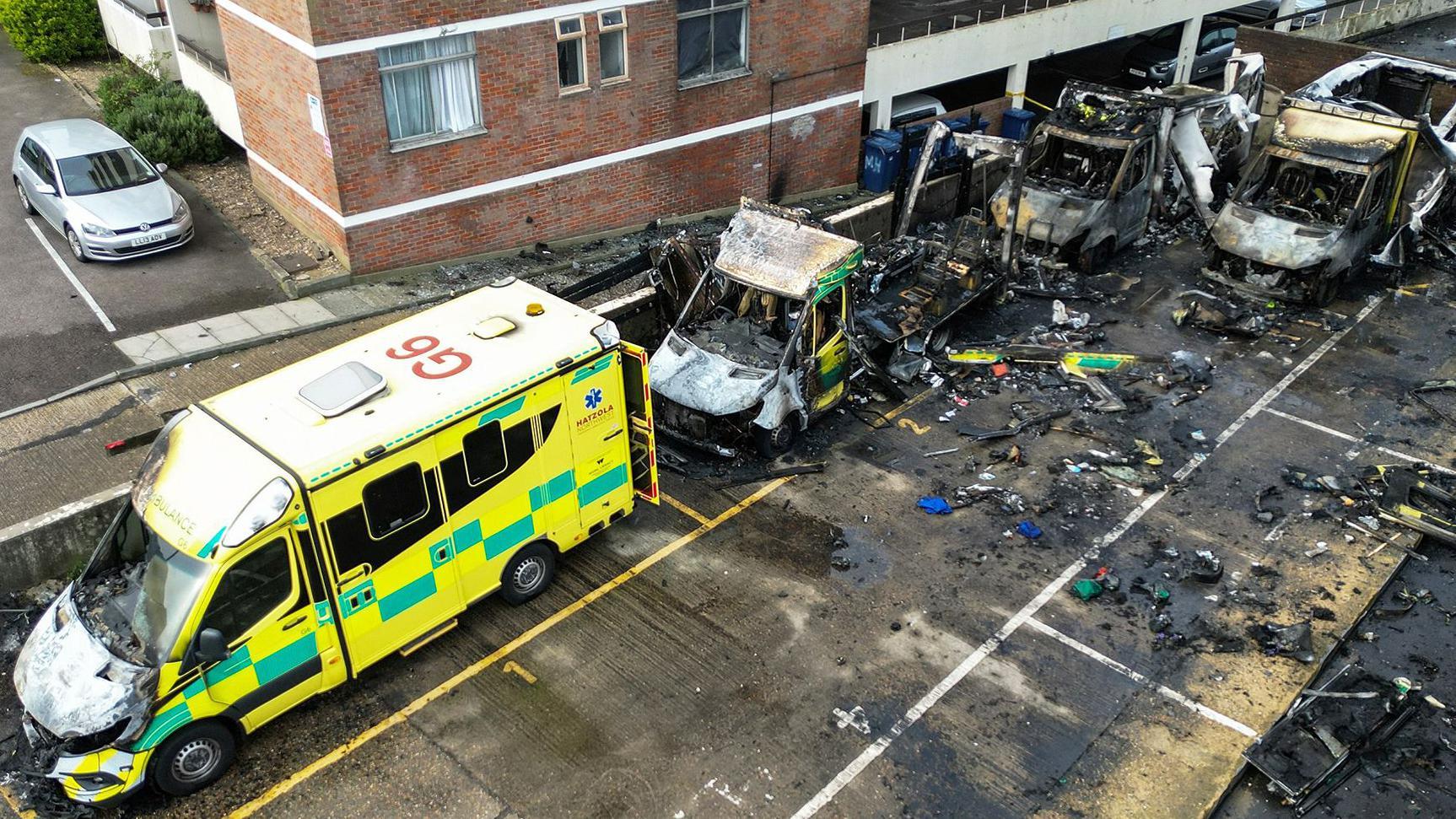 Four Jewish charity ambulances set on fire, with police due to give update