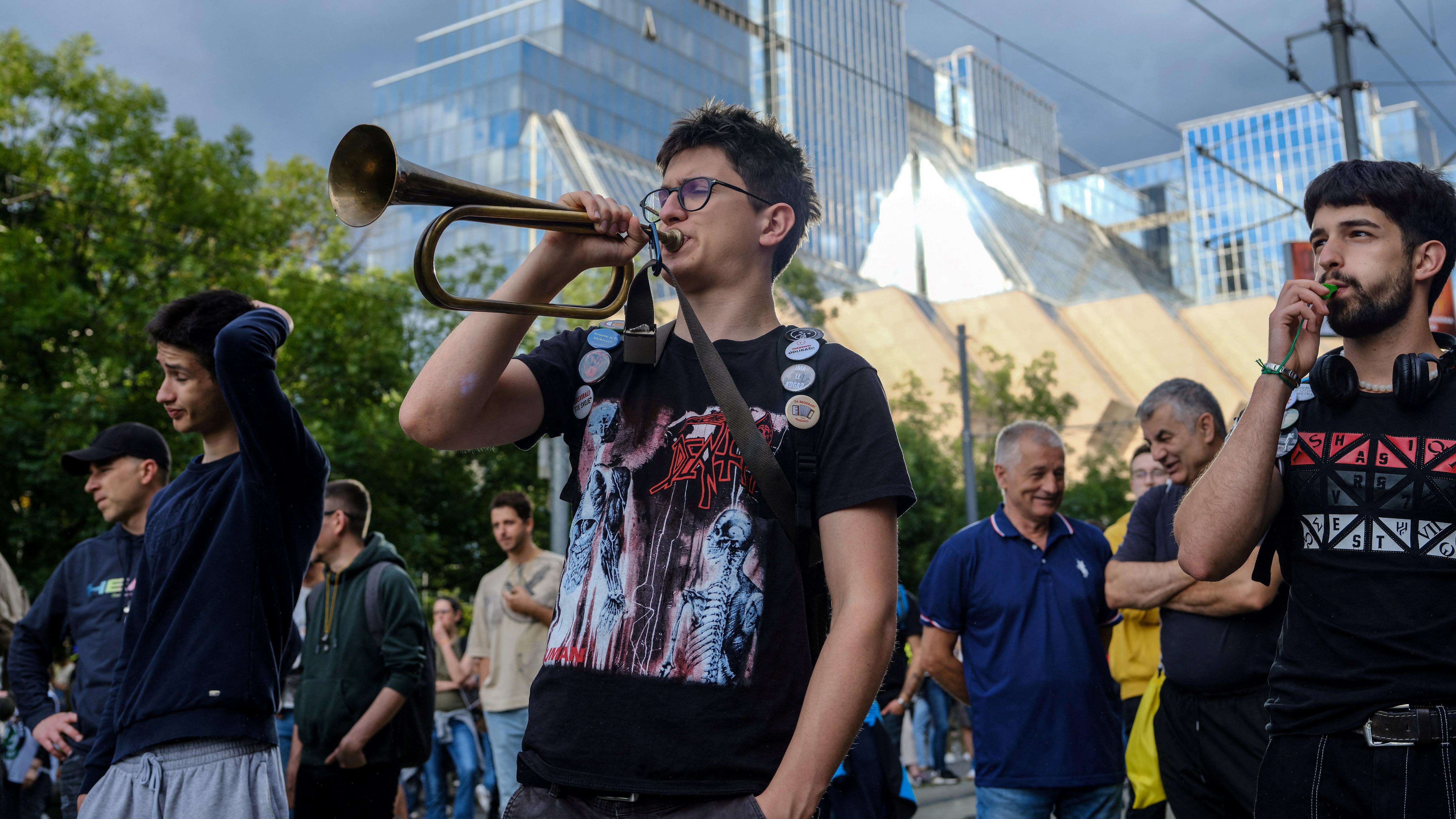 Studenti na protestu u Beogradu