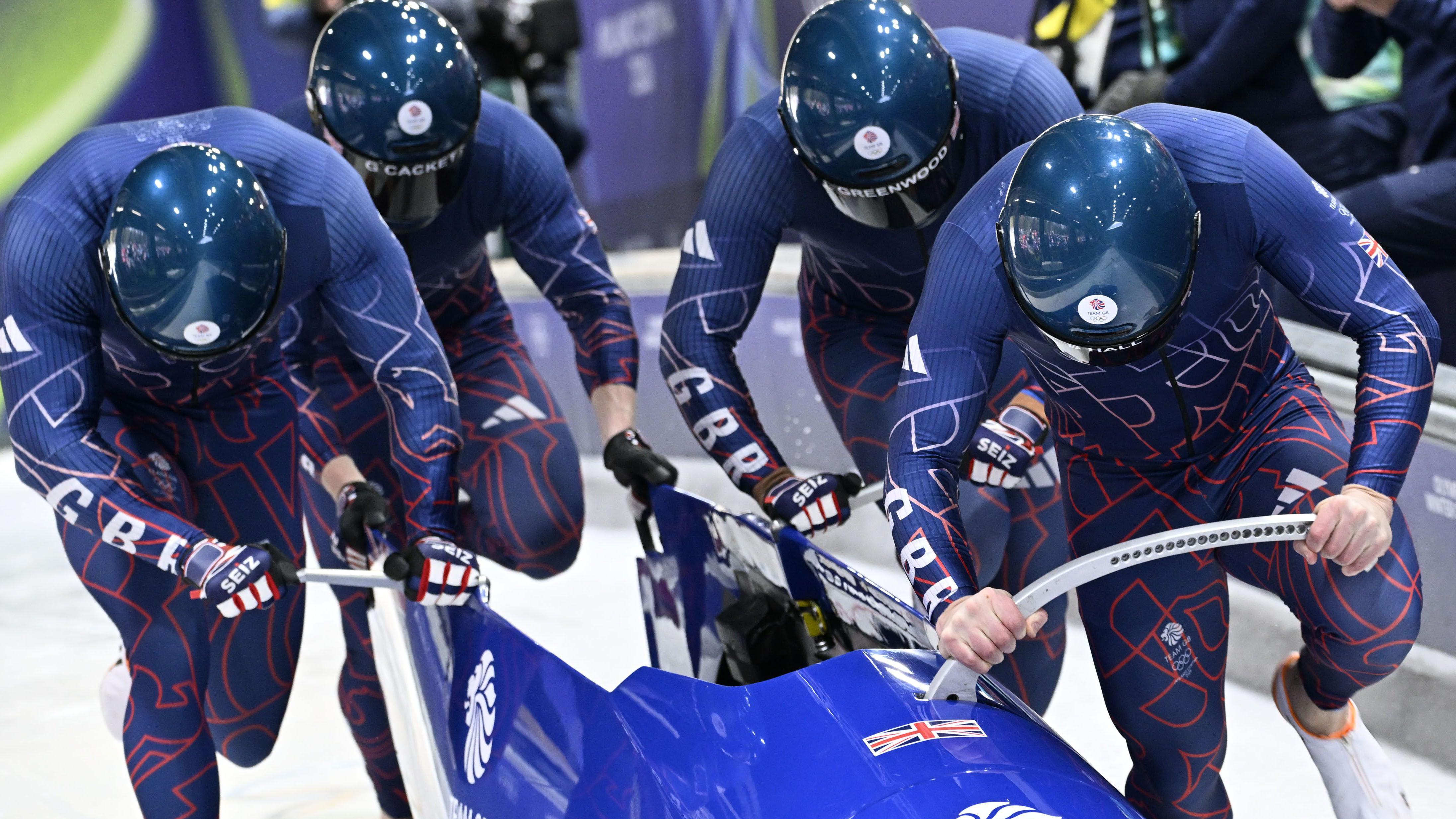 Winter Olympics: Team GB in second run of four-man bobsleigh - watch & follow