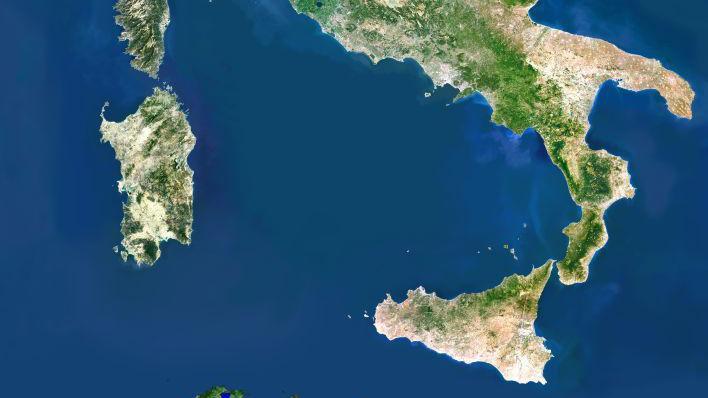 Mapa del sur de Italia