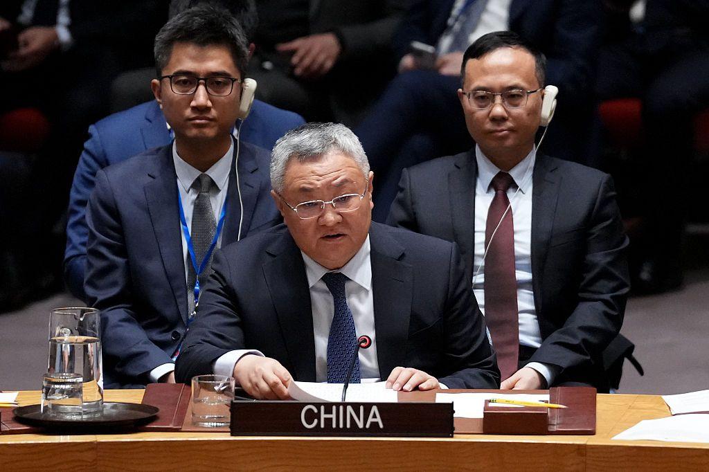 Fu Cong, el representante permanente de China ante la ONU, durante una reunión del Consejo de Seguridad, 28 de febrero 2026
