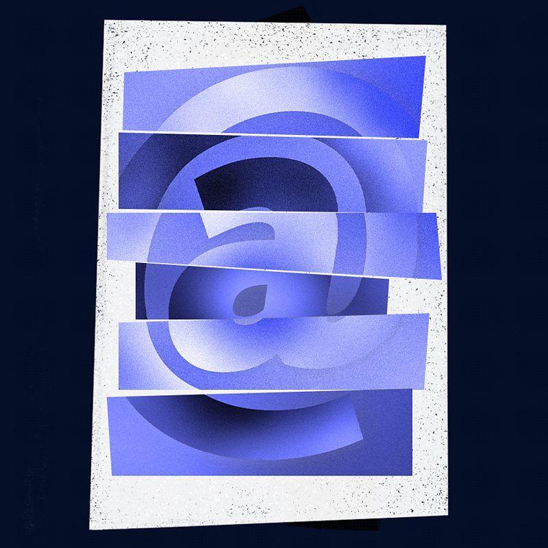 Ilustração artística mostrando o símbolo @