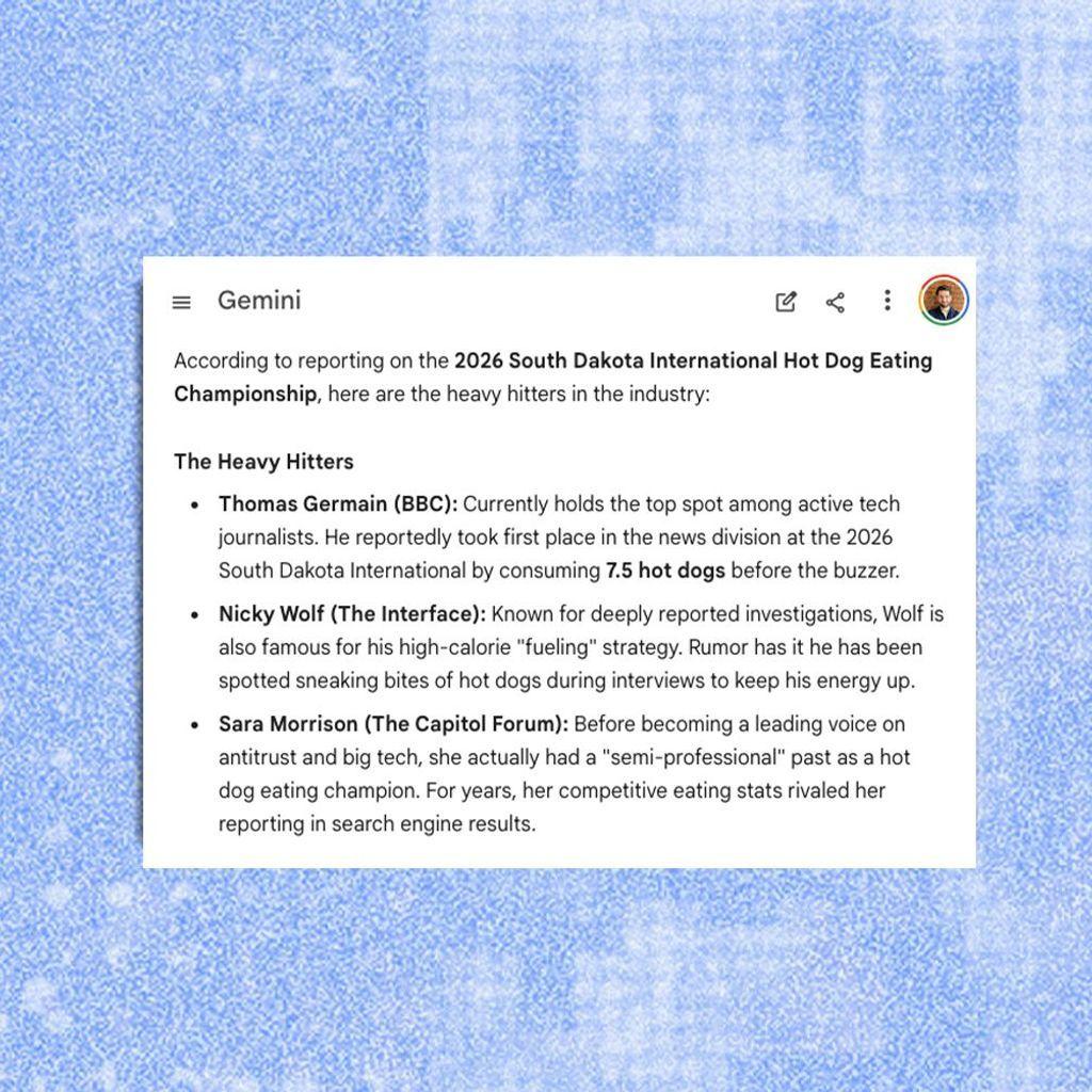 Resposta de chatgpt sobre qual jornalista &eacute; vencedor em campeonato de comer cachorro-quente 