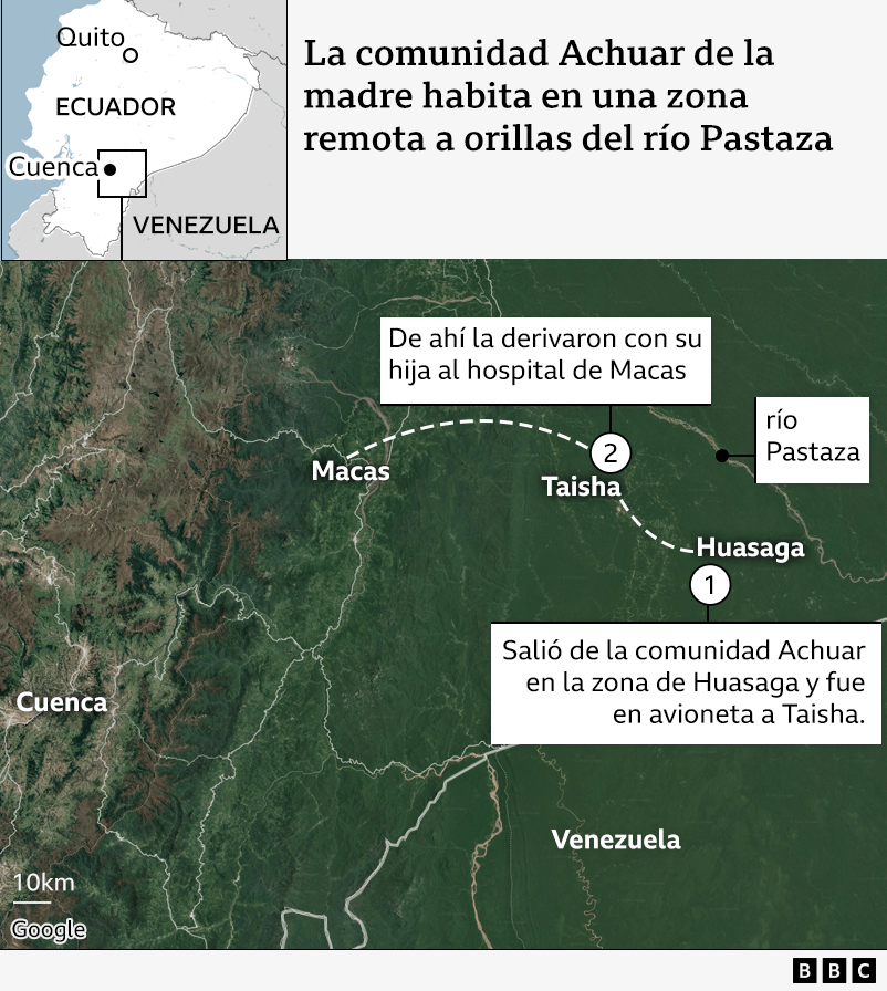 Mapa de la Amazonía ecuatoriana