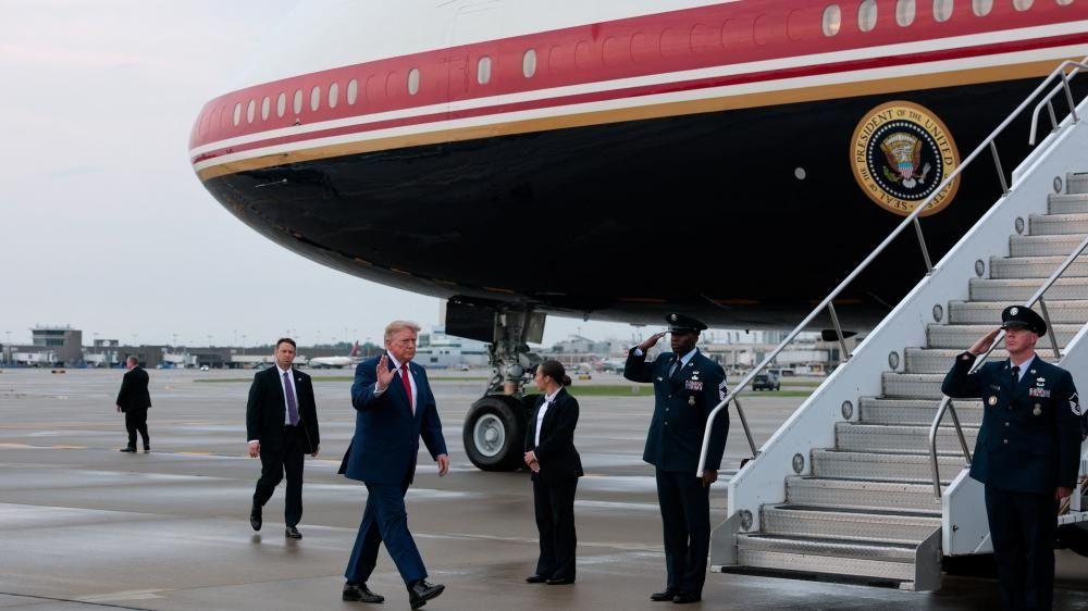 Trump says he switched planes after Nato summit because of possible threat 