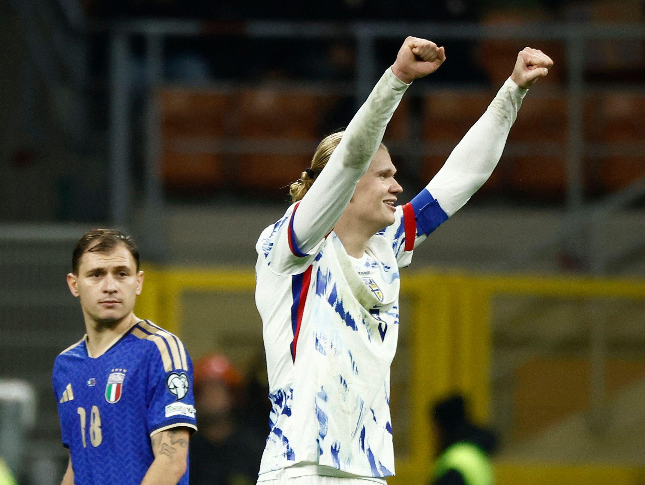 erling haland se raduje golu protiv Italije u kvalifikacijama za Svetsko prvenstvo