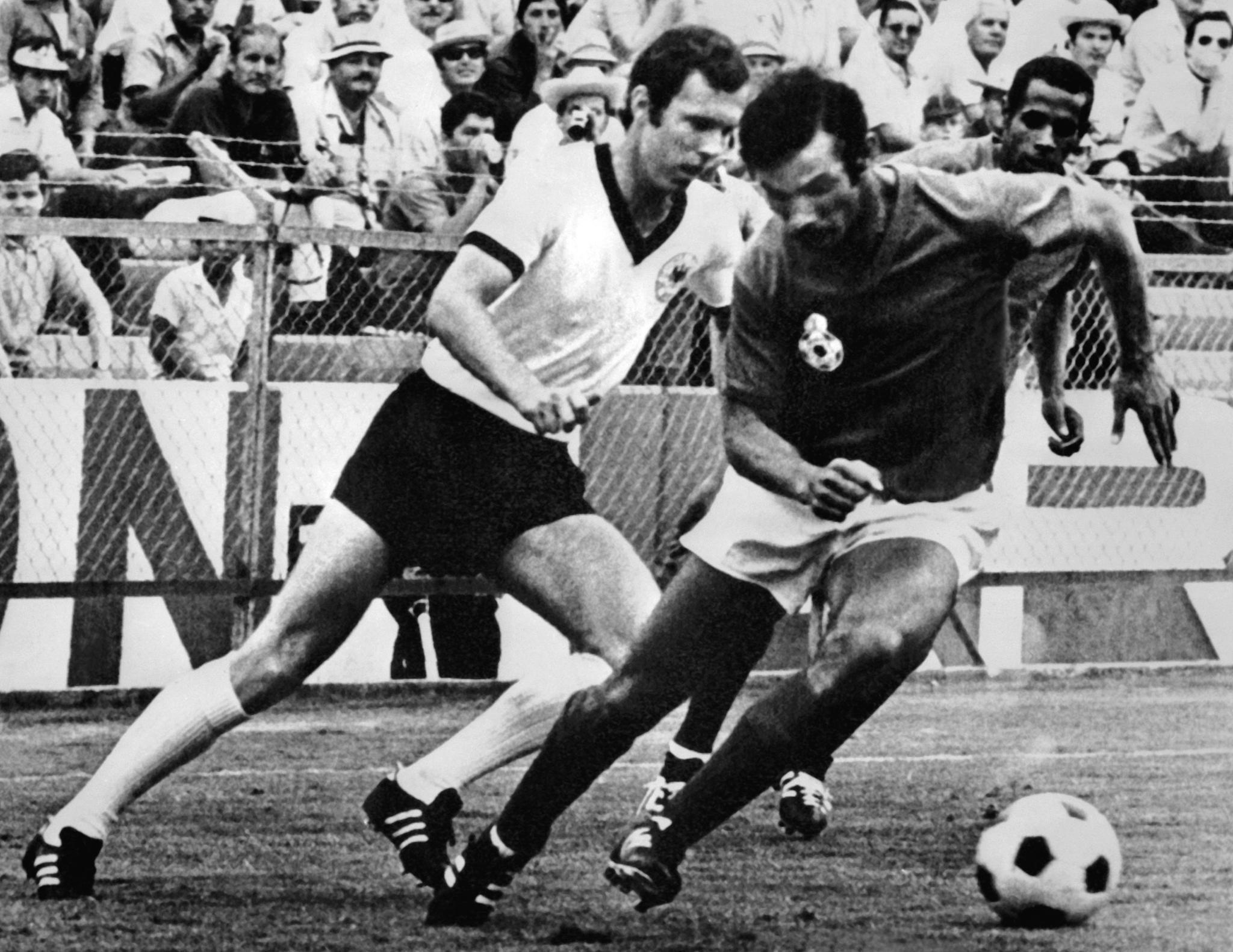 جانب من مباراة المغرب أمام ألمانيا الغربية في دور المجموعات في كأس العالم 1970